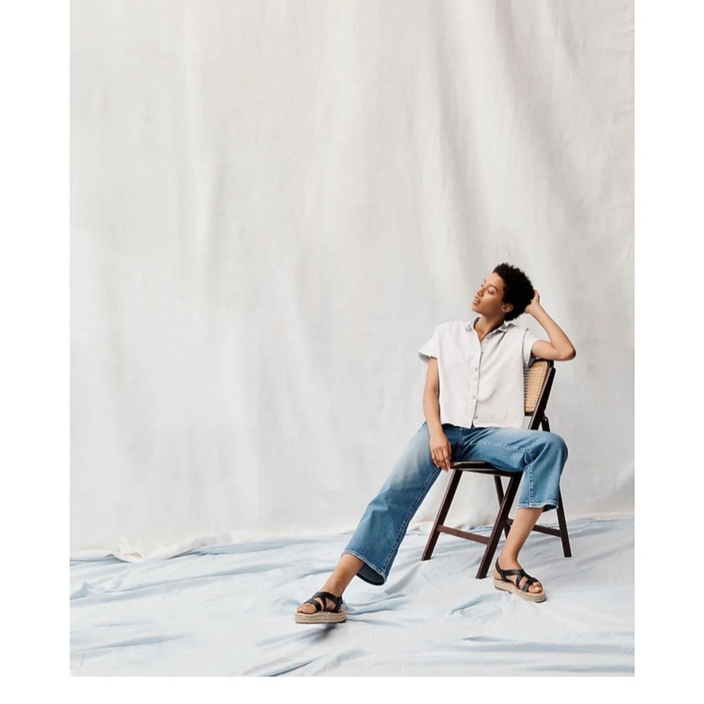 Linen-Blend Hilltop Shirt (pink)